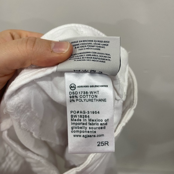 Anthropologie AG Juliette Mid-Rise Trouser Jeans Nautical Wide Leg Crop 25 White - Picture 11 of 14